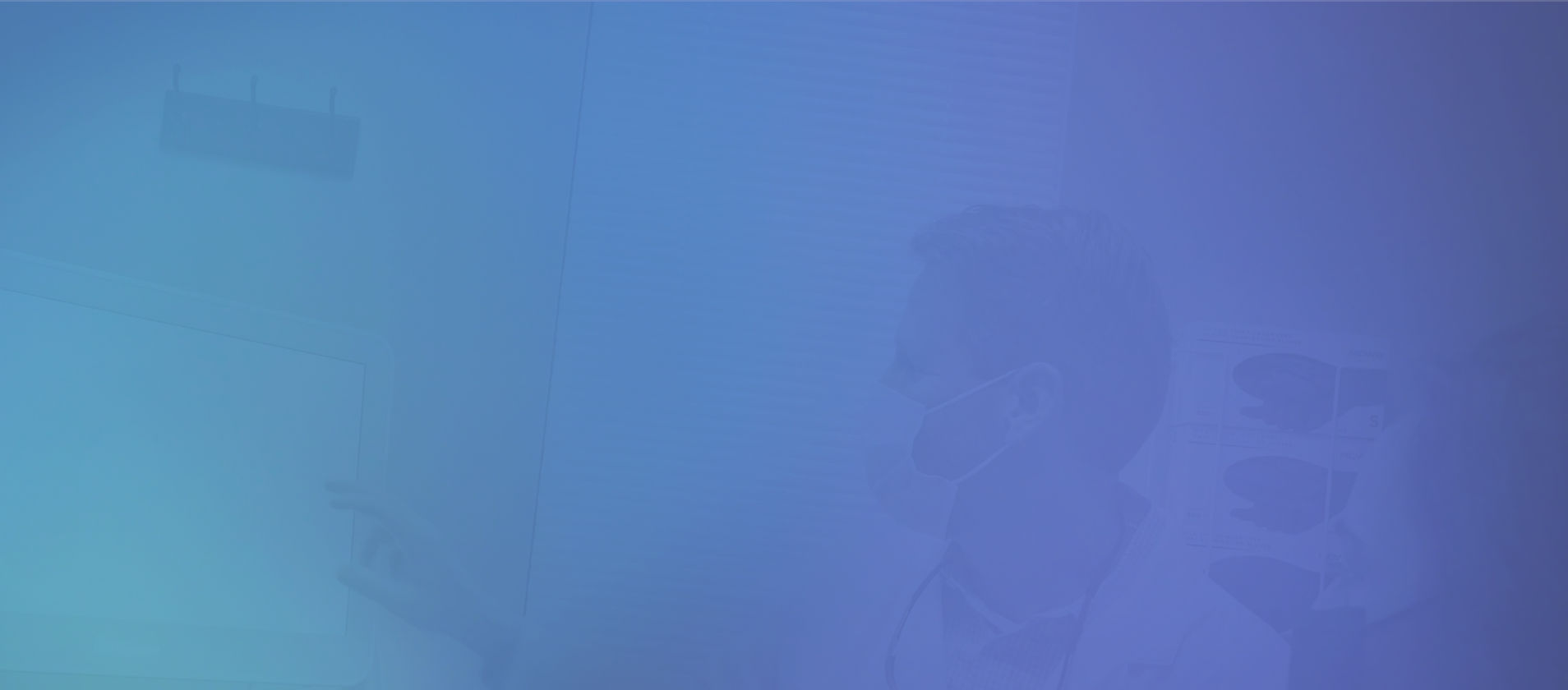 Dr. Almoney gradient blue background