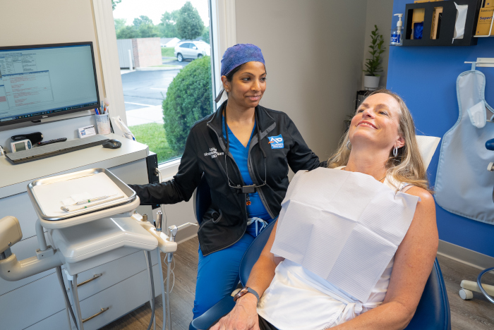 Dr. V with a female patient in Dayton, OH